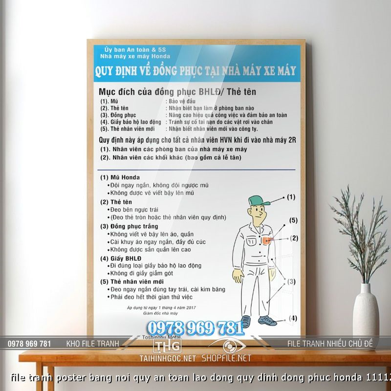 file tranh poster bang noi quy an toan lao dong quy dinh dong phuc honda 11112024 ho