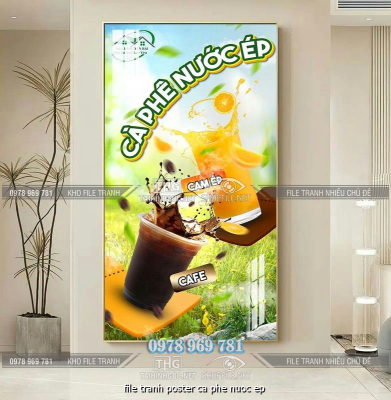 file tranh poster ca phe nuoc ep
