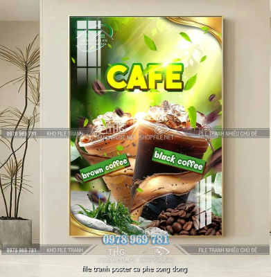 file tranh poster ca phe song dong