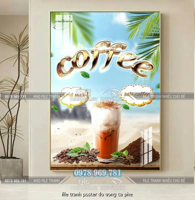file tranh poster do uong ca phe
