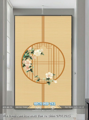 file tranh rem hoa mau don va chim 07012025