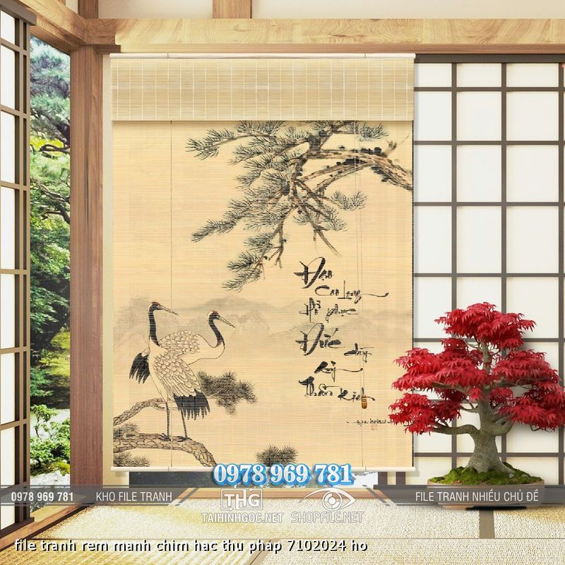 file tranh rem manh chim hac thu phap 7102024 ho