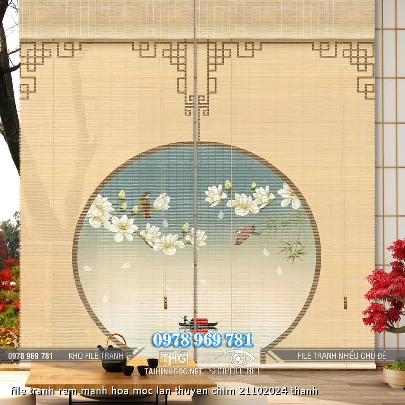 file tranh rem manh hoa moc lan thuyen chim 21102024 thanh