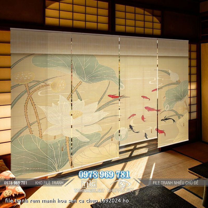 file tranh rem manh hoa sen ca chep 1692024 ho