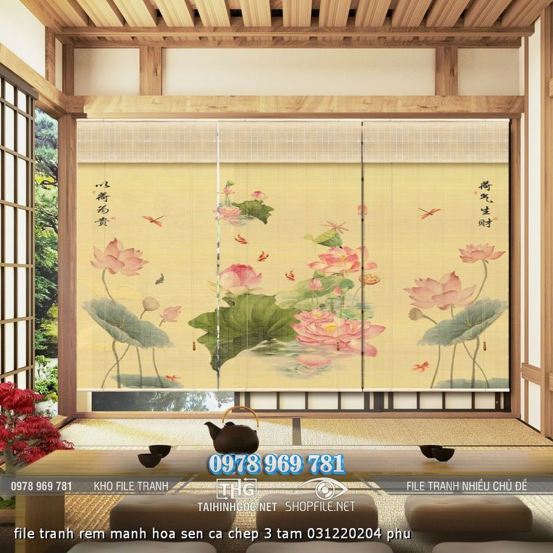 file tranh rem manh hoa sen ca chep 3 tam 031220204 phu