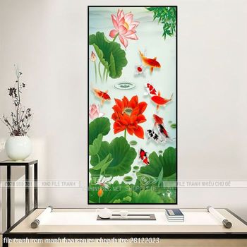 file tranh rem manh hoa sen ca chep la tre 28122023