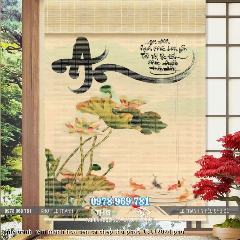 file tranh rem manh hoa sen ca chep thu phap 13112024 phu