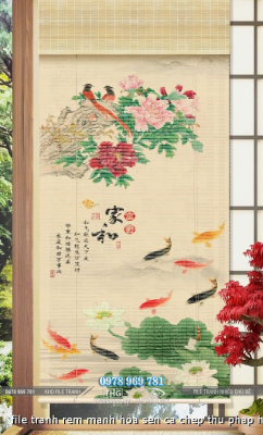 file tranh rem manh hoa sen ca chep thu phap hoa mau don 27122024 phu