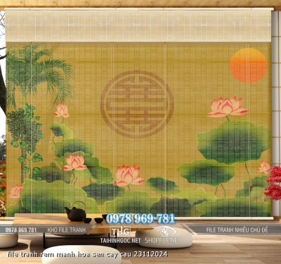 file tranh rem manh hoa sen cay cau 23112024