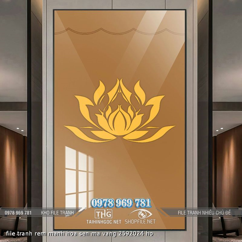 file tranh rem manh hoa sen ma vang 2592024 ho