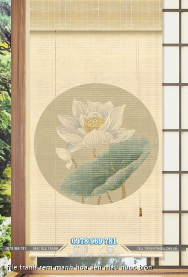 file tranh rem manh hoa sen mau nuoc tron