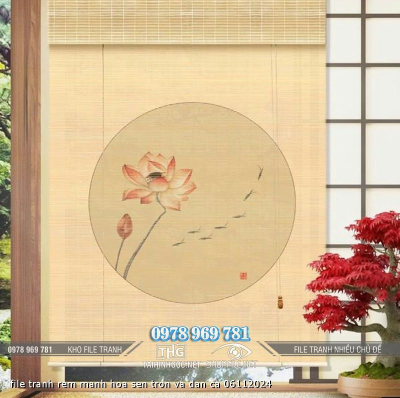 file tranh rem manh hoa sen tron va dan ca 06112024