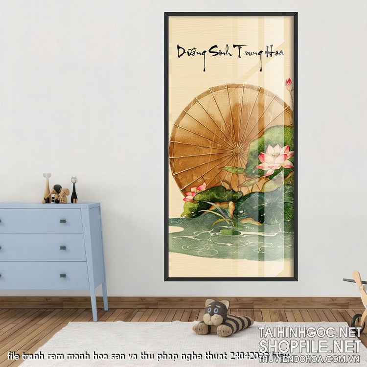 file tranh rem manh hoa sen va thu phap nghe thuat 24042023 hieu