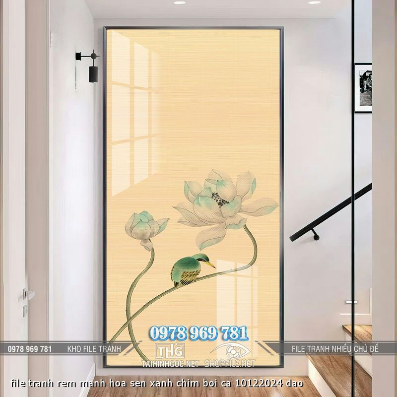 file tranh rem manh hoa sen xanh chim boi ca 10122024 dao