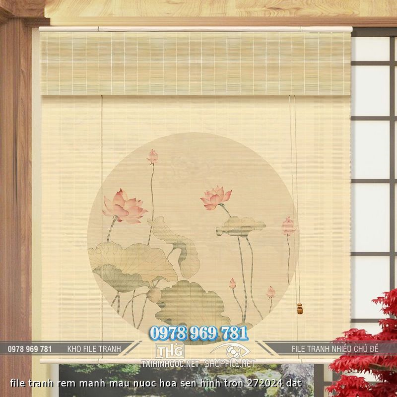 file tranh rem manh mau nuoc hoa sen hinh tron 272024 dat
