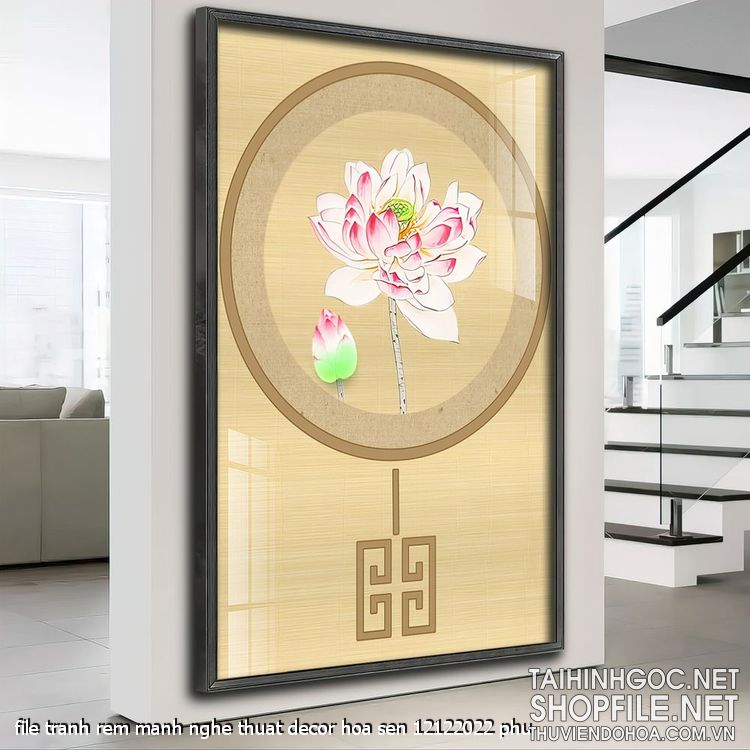 file tranh rem manh nghe thuat decor hoa sen 12122022 phu
