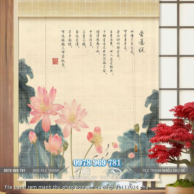 file tranh rem manh thu phap hoa sen ca chep 21112024 phu