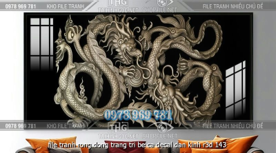 file tranh rong dong trang tri be ca decal dan kinh r3d 143