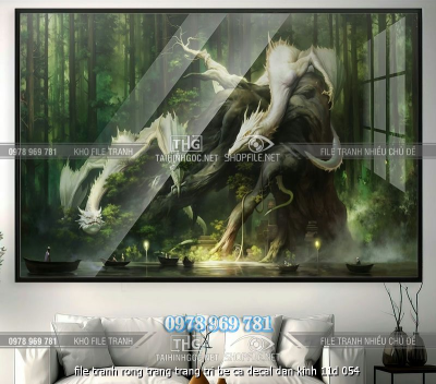 file tranh rong trang trang tri be ca decal dan kinh 11d 054