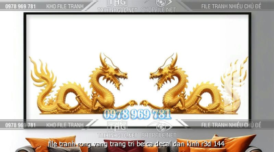 file tranh rong vang trang tri be ca decal dan kinh r3d 144