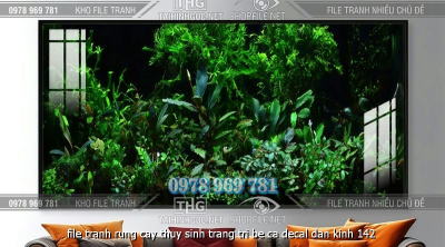 file tranh rung cay thuy sinh trang tri be ca decal dan kinh 142