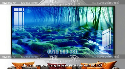 file tranh rung cay trang tri be ca decal dan kinh 10d 053