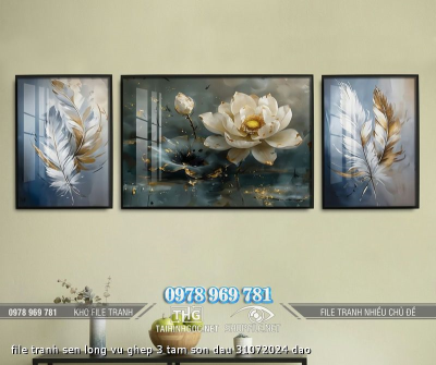 file tranh sen long vu ghep 3 tam son dau 31072024 dao