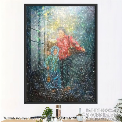 file tranh son dau 2 me con duoi mua 11042023 hanh