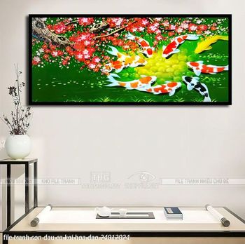 file tranh son dau ca koi hoa dao 24012024