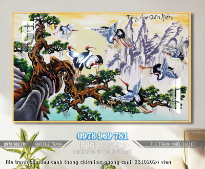 file tranh son dau canh thong chim hac phong canh 28102024 vien