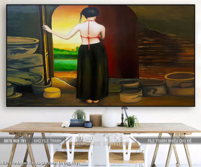 file tranh son dau co gai quan ho bac ninh