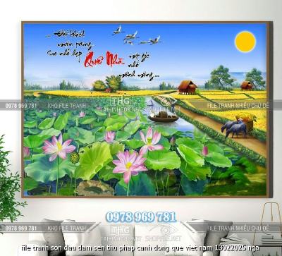 file tranh son dau dam sen thu phap canh dong que viet nam 13022025 nga