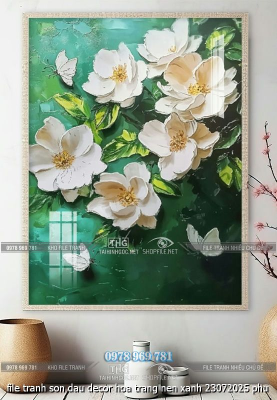 file tranh son dau decor hoa trang nen xanh 23072025 phu