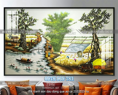 file tranh son dau dong que ao ca 2532025 ho