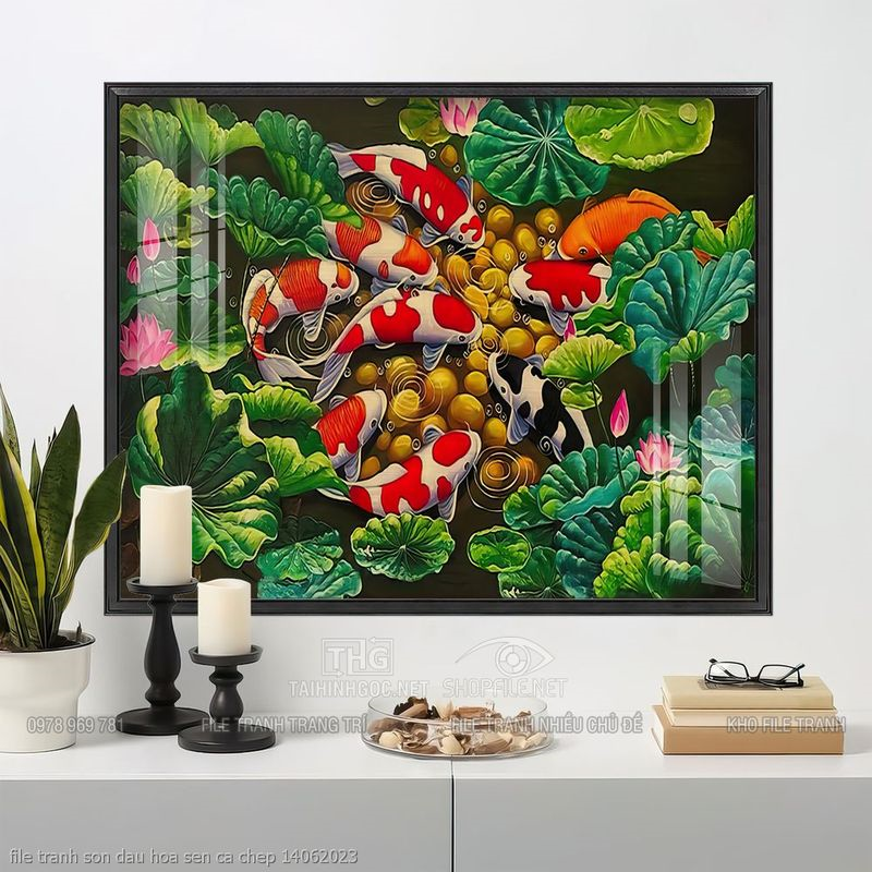 file tranh son dau hoa sen ca chep 14062023