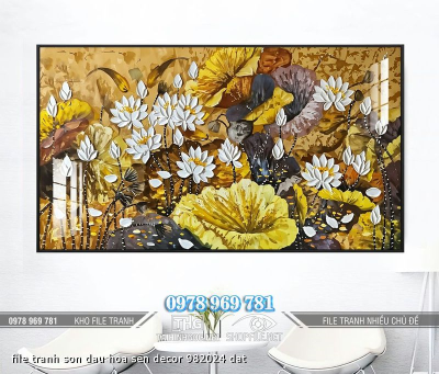 file tranh son dau hoa sen decor 982024 dat