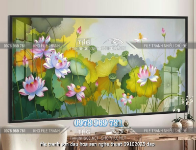 file tranh son dau hoa sen nghe thuat 09102025 dao
