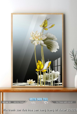 file tranh son dau hoa sen vang trang tri decor 2082024 ho