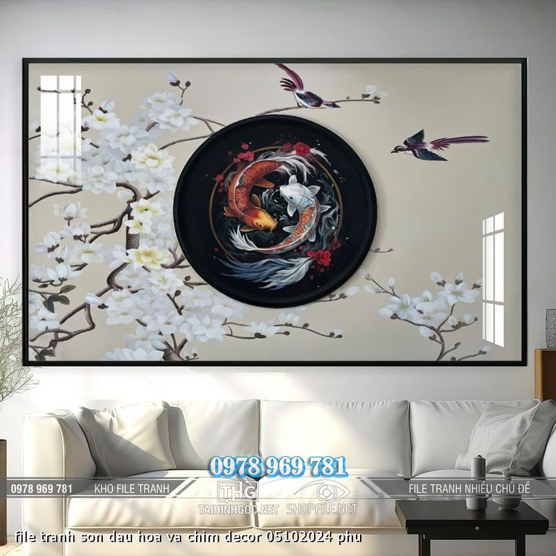 file tranh son dau hoa va chim decor 05102024 phu