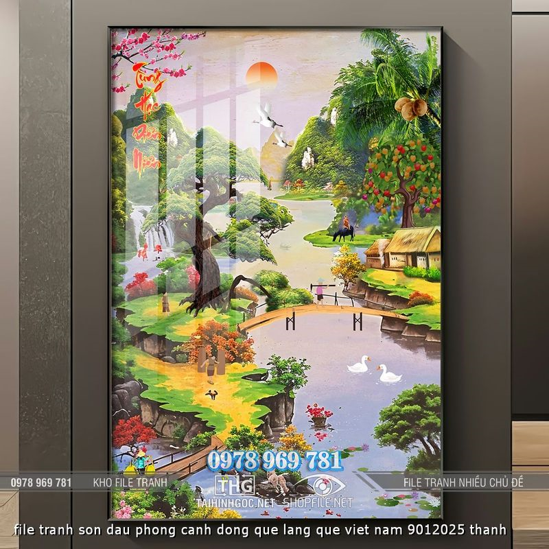 file tranh son dau phong canh dong que lang que viet nam 9012025 thanh