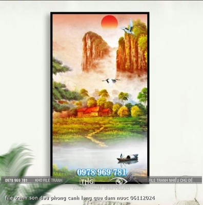 file tranh son dau phong canh lang que dam nuoc 06112024