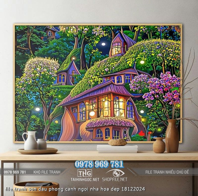 file tranh son dau phong canh ngoi nha hoa dep 18122024
