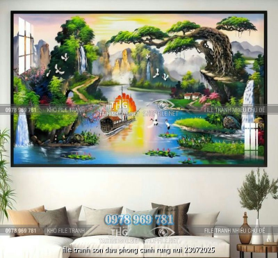 file tranh son dau phong canh rung nui 23072025