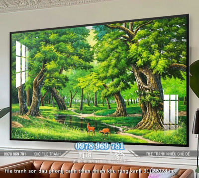 file tranh son dau phong canh thien nhien khu rung xanh 31122024 ho