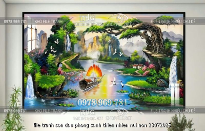 file tranh son dau phong canh thien nhien nui non 23072025