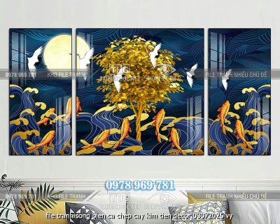 file tranh song bien ca chep cay kim tien decor 03072025 vy