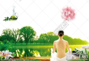 file tranh spa duong sinh thu dan tren bo ho