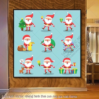 file tranh sticker nhung hinh thai cua ong gia noel