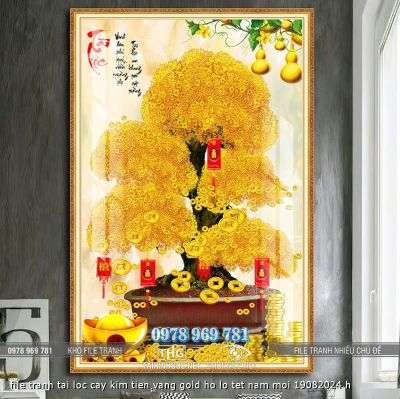 file tranh tai loc cay kim tien vang gold ho lo tet nam moi 19082024 h