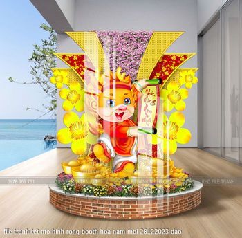 file tranh tet mo hinh rong booth hoa nam moi 28122023 dao